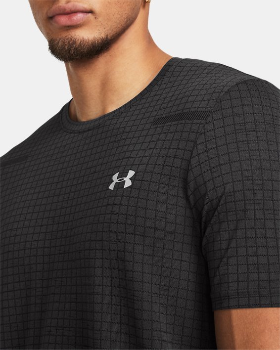 Męska koszulka z krótkim rękawem UA Seamless Grid, Gray, pdpMainDesktop image number 3
